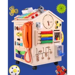 Montessori Busy BoardEarly Education Busy Board Montessori Focus Training Unlock Busy House Educational Toys Go to School Holiday Gifts for Kids