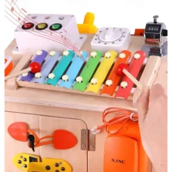 Montessori Busy BoardEarly Education Busy Board Montessori Focus Training Unlock Busy House Educational Toys Go to School Holiday Gifts for Kids