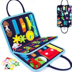 Montessori Toys Felt Busy Board Bag Early Education Puzzle Learning Board Montessori Training For Young ChildrenTeaching Aids