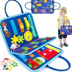 Montessori Toys Felt Busy Board Bag Early Education Puzzle Learning Board Montessori Training For Young ChildrenTeaching Aids