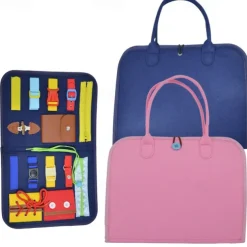 Montessori Toys Felt Busy Board Bag Early Education Puzzle Learning Board Montessori Training For Young ChildrenTeaching Aids