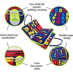 Montessori Toys Felt Busy Board Bag Early Education Puzzle Learning Board Montessori Training For Young ChildrenTeaching Aids