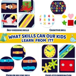 Montessori Toys Felt Busy Board Bag Early Education Puzzle Learning Board Montessori Training For Young ChildrenTeaching Aids