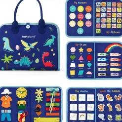Montessori Toys Felt Busy Board Bag Early Education Puzzle Learning Board Montessori Training For Young ChildrenTeaching Aids