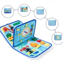 Montessori Toys Felt Busy Board Bag Early Education Puzzle Learning Board Montessori Training For Young ChildrenTeaching Aids