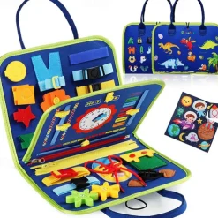 Montessori Toys Felt Busy Board Bag Early Education Puzzle Learning Board Montessori Training For Young ChildrenTeaching Aids