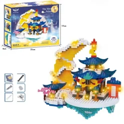 Moon Palace Building Blocks - Small Educational Construction Assembly Toys for Children Fostering Creativity Problem-Solving Skills and Fine Motor Development