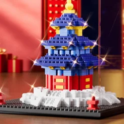 Moon Palace Building Blocks - Small Educational Construction Assembly Toys for Children Fostering Creativity Problem-Solving Skills and Fine Motor Development