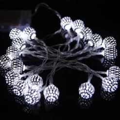 Moroccan Ball Outdoor Lights Solar String Lights 5/7/10M 20/30/50LEDs Globe Fairy Lights Lantern Multicolor Warm White White RGB for Outdoor Garden Yard Patio Christmas Tree Party