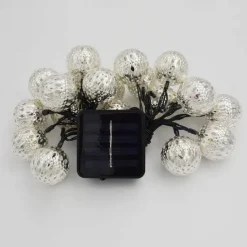 Moroccan Ball Outdoor Lights Solar String Lights 5/7/10M 20/30/50LEDs Globe Fairy Lights Lantern Multicolor Warm White White RGB for Outdoor Garden Yard Patio Christmas Tree Party