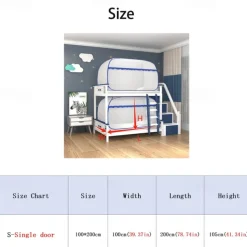 Mosquito Nets for Bunk Bed Getting On and Off the Bed Increase Space All Inclusive Mosquito Net for Bed Single Door Opening Student Mosquito Nets