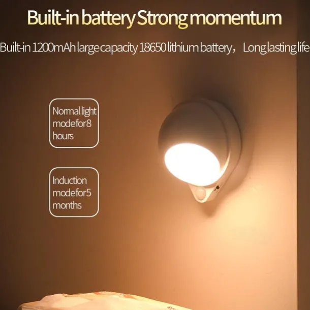 Motion Sensor Light LED Night Light USB Rechargeable Night Lamp For Kitchen Cabinet Wardrobe Lamp Staircase Closet Wall Light