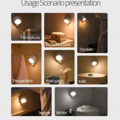 Motion Sensor Light LED Night Light USB Rechargeable Night Lamp For Kitchen Cabinet Wardrobe Lamp Staircase Closet Wall Light