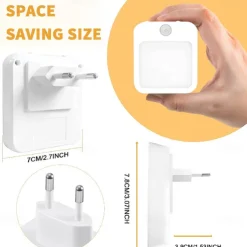 Motion Sensor Light LED Night Light Modes Switching Brightness Adjustable Just Plug In Outlet Light and Dark Sensor