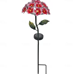 Motion Sensor Outdoor Lights LED Solar Light Artificial Hydrangea Simulation Flower Outdoor Waterproof Garden Lawn Stakes Lamps