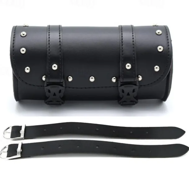 Motorcycle Cruiser Tool Bag Fork Barrel Shape Handlebar Front Fork Bag Black Saddlebags For Motorcycle Pannier Saddle Bags Tools