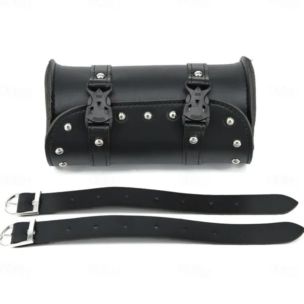 Motorcycle Cruiser Tool Bag Fork Barrel Shape Handlebar Front Fork Bag Black Saddlebags For Motorcycle Pannier Saddle Bags Tools
