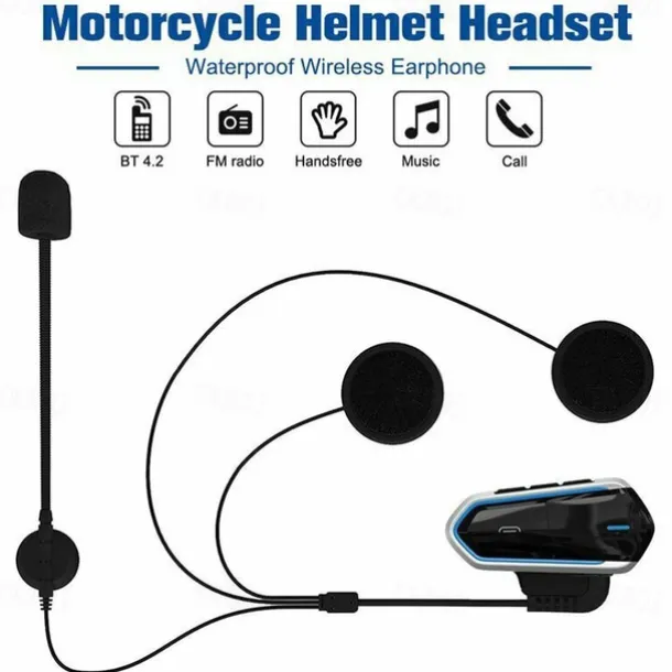 Motorcycle Headset Bluetooth Helmet Intercom Waterproof Helmet Headset Bluetooth 4.1 Motorcycle Accessories