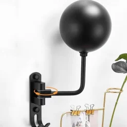 Motorcycle Helmet Wall Rack - 180° Rotating Metal Helmet Holder, Bike Helmet Display Stand, Mountable Hanger