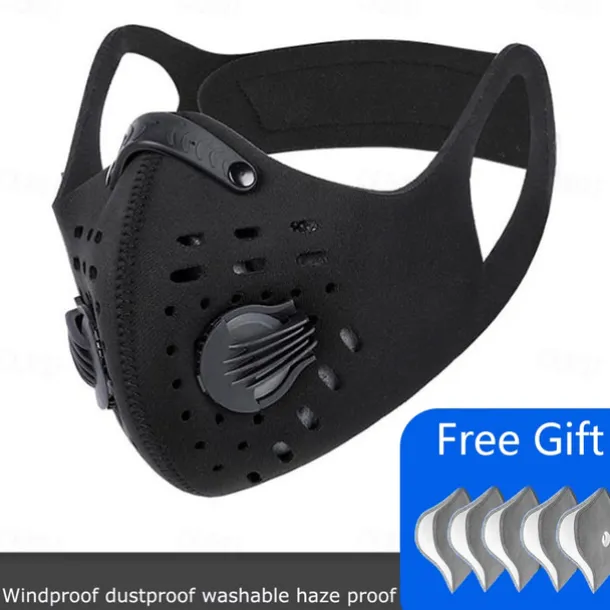 Motorcycle Mask Riding Dust Mask Breathable Replaceable Filter Filter Mask Hanging Ears Mask