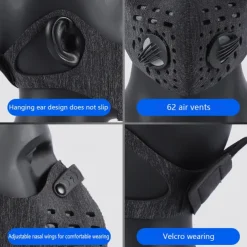 Motorcycle Mask Riding Dust Mask Breathable Replaceable Filter Filter Mask Hanging Ears Mask