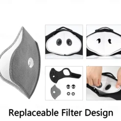 Motorcycle Mask Riding Dust Mask Breathable Replaceable Filter Filter Mask Hanging Ears Mask