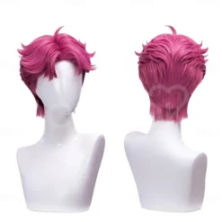 Movie Anime KPOP Demon Hunters Cosplay Abby Wig Short Purple Magenta Hair Saja Boys