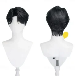 Movie Anime KPOP Demon Hunters Cosplay Jinu Wig Short Black Hair Saja Boys