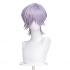 Movie Anime KPOP Demon Hunters Cosplay Mystery Wig Short Light Purple Mauve Hair Saja Boys