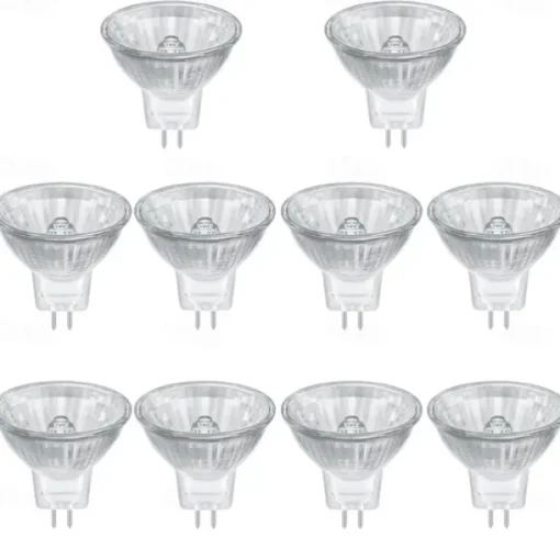 MR11 20W 12V Light Bulbs GU4 Bi Pin Base Spotlight Bulb Dimmable Warm White MR11 Bulbs for Landscape Track Lights Fiber Optics Desk Lamps 10pcs