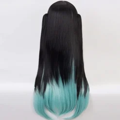 Muichiro Tokito Wig Demon Slayer Kimetsu no Yaiba Muichiro Tokito Cosplay Wig with Clip Ponytail Wig Cap Cosplay Party Wigs Halloween Wigs
