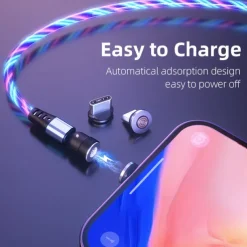 Multi Charging Cable 3.3ft 6.6ft USB A to Lightning / micro / USB C 3 A Fast Charging 3 in 1 Magnetic 540 Rotation For Samsung iPhone Phone Accessory