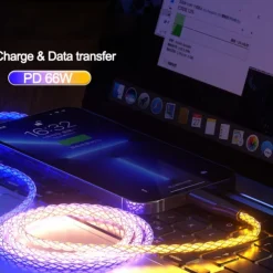 Multi Charging Cable 66W 3.9ft USB A to USB C USB C to USB C 2.1 A Charging Cable Fast Charging High Data Transfer Nylon Braided 3 in 1 Soft Touch For iPad Samsung Xiaomi Phone Accessory