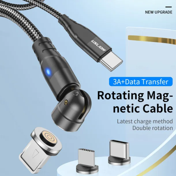 Multi Charging Cable 60W 3.3ft 6.6ft USB C to Lightning / micro / USB C 3 A Fast Charging Nylon Braided Durable Magnetic For Samsung Xiaomi Huawei Phone Accessory