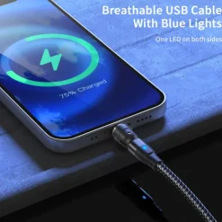 Multi Charging Cable 60W 3.3ft 6.6ft USB C to Lightning / micro / USB C 3 A Fast Charging Nylon Braided Durable Magnetic For Samsung Xiaomi Huawei Phone Accessory