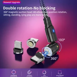 Multi Charging Cable 60W 3.3ft 6.6ft USB C to Lightning / micro / USB C 3 A Fast Charging Nylon Braided Durable Magnetic For Samsung Xiaomi Huawei Phone Accessory