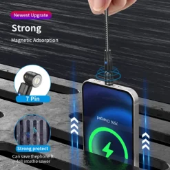 Multi Charging Cable 60W 3.3ft 6.6ft USB C to Lightning / micro / USB C 3 A Fast Charging Nylon Braided Durable Magnetic For Samsung Xiaomi Huawei Phone Accessory