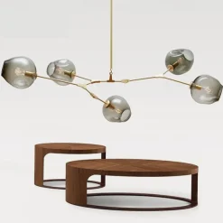 Multi Heads Magic Bean Chandelier Warm White Light Creative Art Modern Living Room Lamp Heteromorphic Nordic Simple Molecular Glass Ball Dining Room AC110V AC220V
