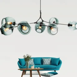 Multi Heads Magic Bean Chandelier Warm White Light Creative Art Modern Living Room Lamp Heteromorphic Nordic Simple Molecular Glass Ball Dining Room AC110V AC220V
