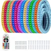 Multi Length LED RGB Strip Lights Dimmable Color Change Fairy Christmas 5050 60LED String Lights IP65 Waterproof Indoor Outdoor Rope Lights with Remote LED Strip Lighting 8x16mm AC220V