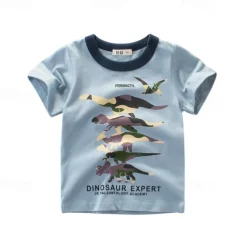 Multi Packs 4pcs Boys Crew Neck Short Sleeves White+Gray+Blue+Yellow T Shirt Tee Top Print Graphic Vacation Daily Wear 100% Cotton Spring & Summer