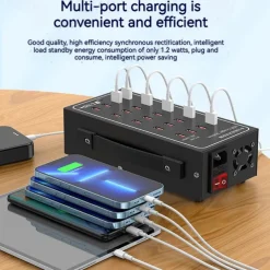 Multi USB Charger USB Fast Charging Station Universal Carregador Portatil For Iphone 15 Samsung Xiaomi Ipad Tablet 10/20/30/40/50/60 Port