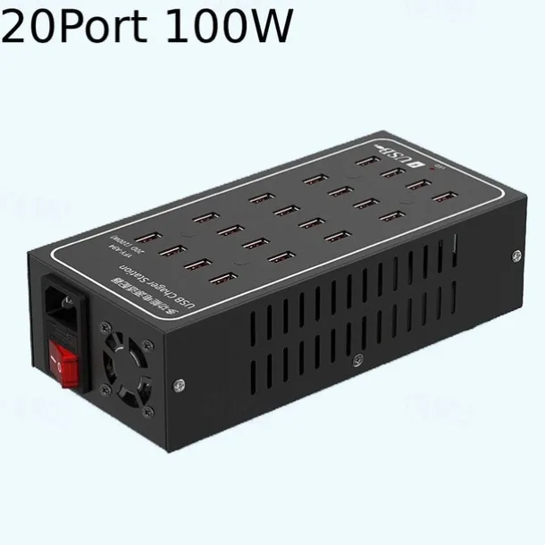 Multi USB Charger USB Fast Charging Station Universal Carregador Portatil For Iphone 15 Samsung Xiaomi Ipad Tablet 10/20/30/40/50/60 Port