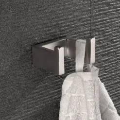 Multifunction Bathroom Accessory Set Include Towel Bar Toilet Brush Holder Robe Hook and Toilet Paper Holder Wall Mounted Stainless Steel Silvery 4pcs