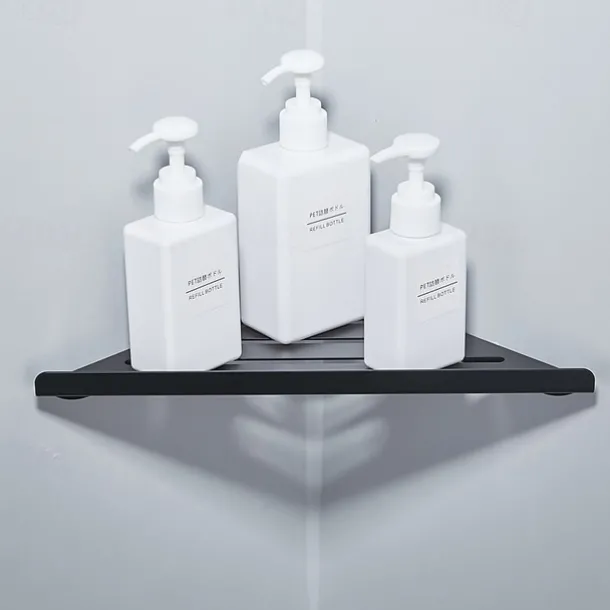 Multifunction Bathroom Triangle Shelf Wall Mounted Stainless Steel 1 Pack Corner Storage Shelf for Bathroom, Toilet and Kitchen