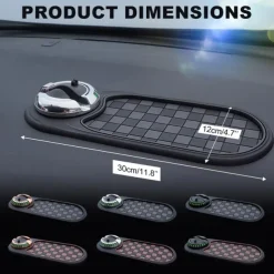 Multifunction Car Anti-Slip Mat, New Multifunctional Car Dashboard Mobile Phone Holder, Auto Universal Rotatable Anti Skid Car Dashboard Pad with Temporary Parking Number