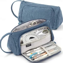 Multi-function Pencil Case Corduroy High Capacity Pencil Case for High School Students
