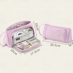 Multi-function Pencil Case Corduroy High Capacity Pencil Case for High School Students