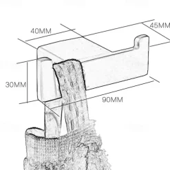 Multifunction Robe Hook Premium Design Contemporary Stainless Steel and Metal Hook for Bathroom Wall Mounted 1pc