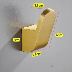 Multifunction Robe Hooks Aluminum for Bathroom and Kitchen Wall Mounted New Design 3pcs